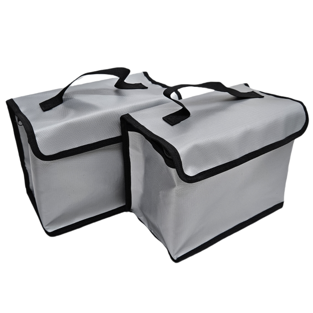 Fireproof lithium battery storage bag made of fiberglass fabric