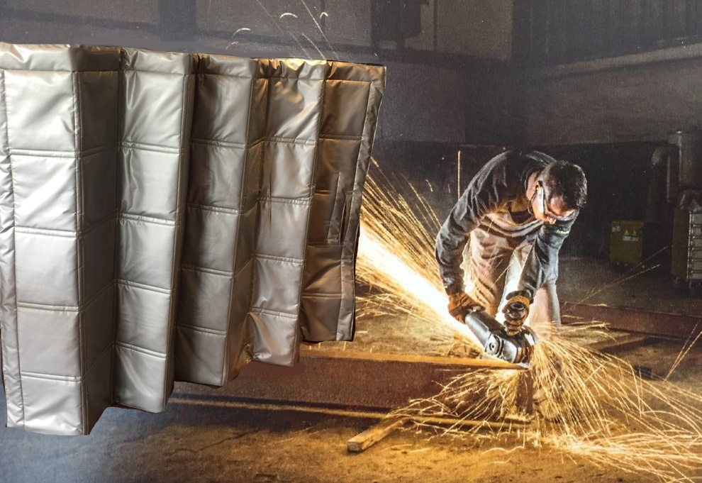 Silicone coated fiberglass fire curtain for industrial fire protection