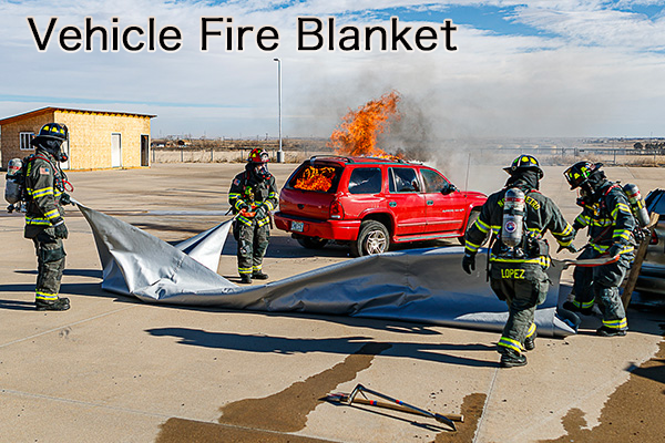 Silicone coated fiberglass car fire blanket for EV fire protection