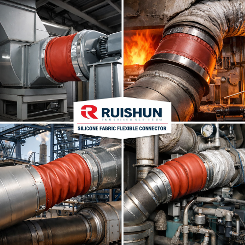 RUISHUN silicone fabric flexible connector applications in high temperature industrial ducting systems
